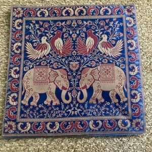 Embroidered Elephant Pillow Cover